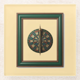 Fantasy Dart Board With Futuristic Dart Glass Coaster