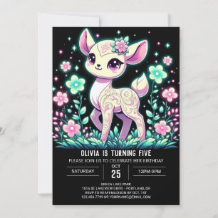 Fantasy Deer Digital Birthday  Invitation