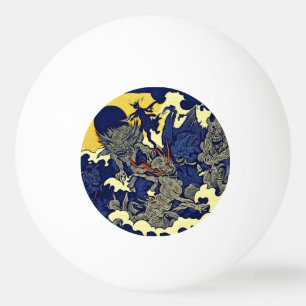Fantasy Demons - Japanese Woodcut Style (3) Ping Pong Ball