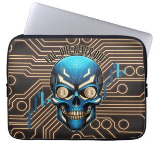 Fantasy Design Crypto Btc Motivation Blue Laptop Sleeve