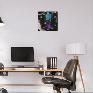 Fantasy Design   Cryptocurrency   Ethereum Marble  Square Wall Clock