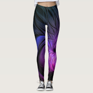 Fantasy design on black background with cool color leggings