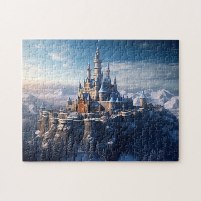 Fantasy digital castle in the mountains jigsaw puzzle (Horizontal)