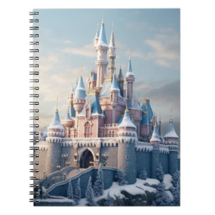 Fantasy digital castle in the mountains notebook