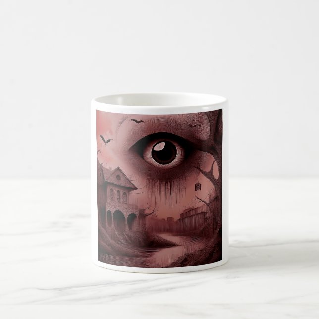 Fantasy: Dilapidated House With Giant Eyeball  Coffee Mug (Center)