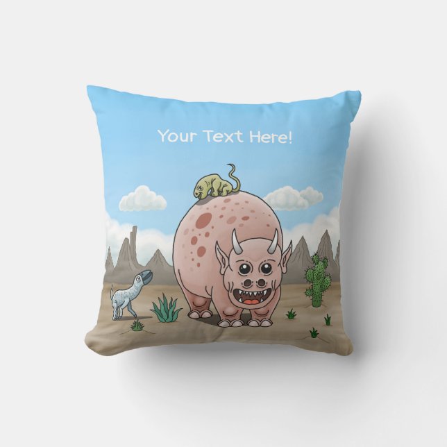 Fantasy Dinosaur in The Desert Cushion (Front)
