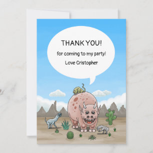 Fantasy dinosaur thank you card