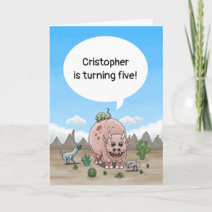 Fantasy dinosaurs birthday invitation