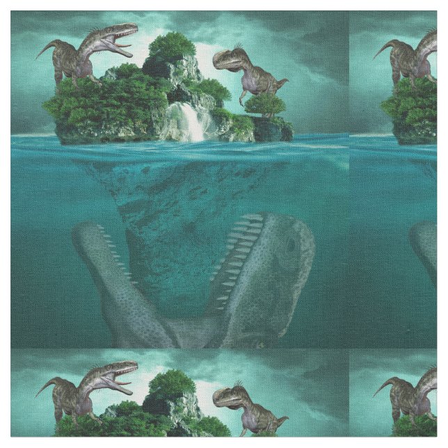 Fantasy Dinosaurs Fabric (Close Up)