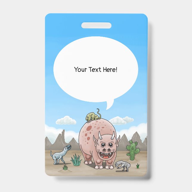 Fantasy Dinosaurs in the Desert ID Badge (Front)