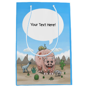 Fantasy Dinosaurs in the Desert Medium Gift Bag