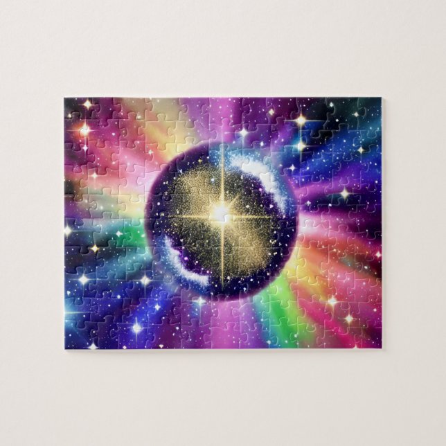 Fantasy Disco Ball Bursts from Rainbow Energy Jigsaw Puzzle (Horizontal)