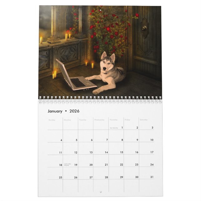 Fantasy Dog Calendar (Jan 2026)