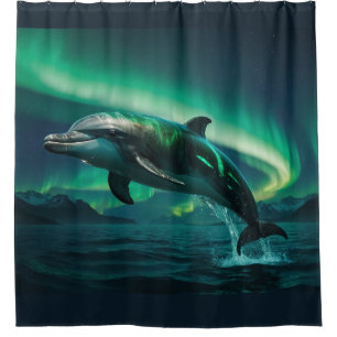 Fantasy Dolphin & Aurora Shower Curtain