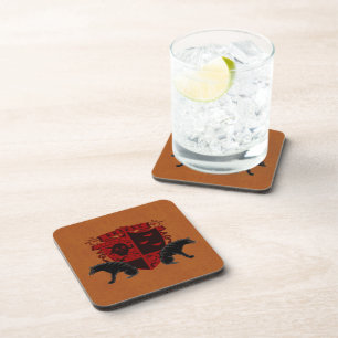 Fantasy Dracula Crest with Hellhounds Coaster Set