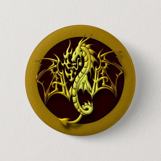 FANTASY DRAGON 6 CM ROUND BADGE (Front)