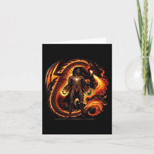 Fantasy Dragon African American Black Man Superher Card