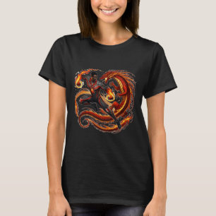 Fantasy Dragon African American Black Man Superher T-Shirt