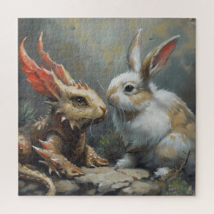 Fantasy Dragon and Rabbit Jigsaw Puzzle