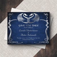 Fantasy Dragon Blue Wedding Save the Date Card