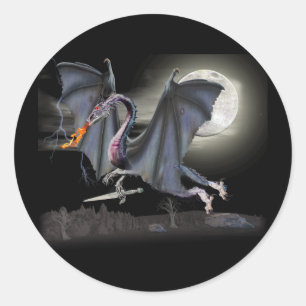 Fantasy dragon classic round sticker