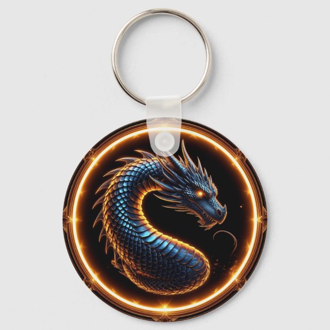 ✨ Fantasy Dragon Crest Ring Frame Emblem ✨ Key Ring (Front)
