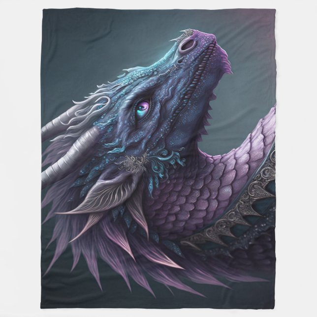 "Fantasy Dragon" Fleece Blanket (Front)