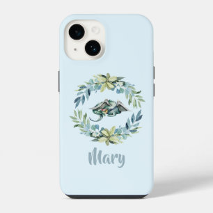 Fantasy Dragon in Eucalyptus Wreath I Love Dragons iPhone 14 Case