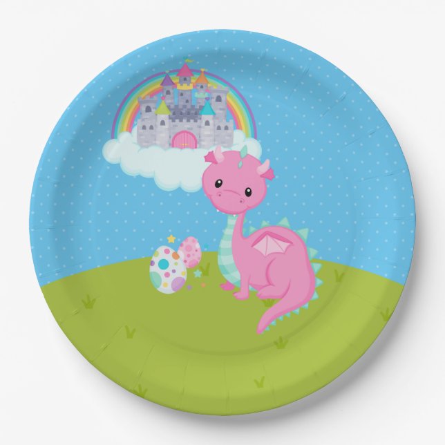 Fantasy Dragon Kids Party Paper Plate (Front)