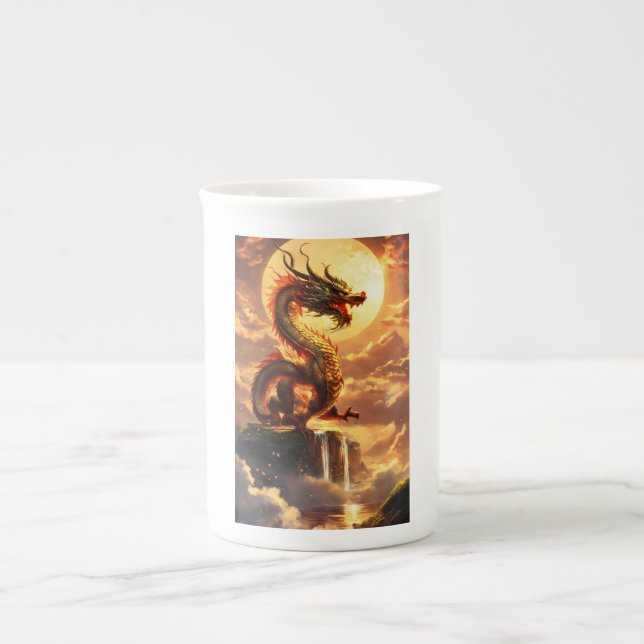 "Fantasy Dragon Mug - Mythical Creature Coffee Cup (Front)
