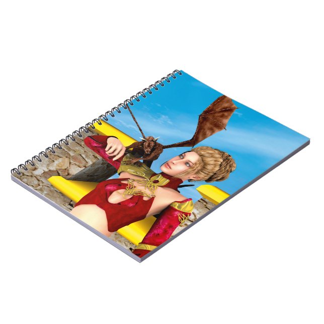 Fantasy Dragon Princess Digital Art Notebook (Left Side)