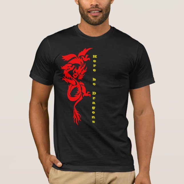 Fantasy Dragon Shirt, Retro Mystical Dragon Quote T-Shirt (Front)