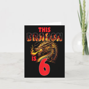 Fantasy Dragon Theme For Kids Turning 6 Birthday Card