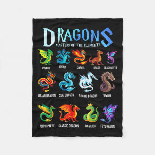 Fantasy dragon types dragons masters of the fleece blanket