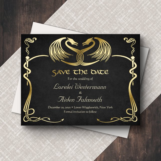 Fantasy Dragon Wedding Save the Date Card (Creator Uploaded)