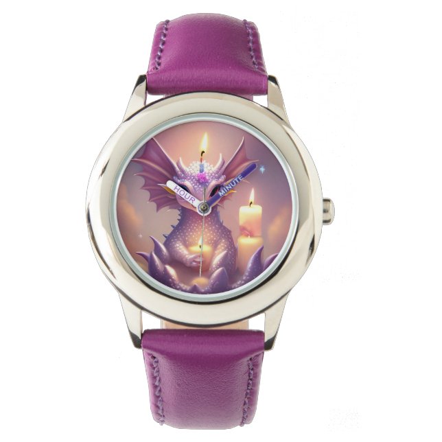 Fantasy Dragon with Birthday Candles Watch (Front)