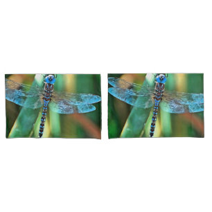 Fantasy Dragonfly In Turquoise and Black Pillowcase