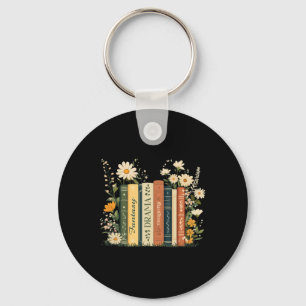 Fantasy Drama Tragedy Book Floral Subtle Anti-trum Key Ring