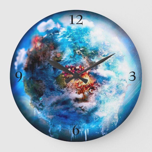 Fantasy Earth Black Light Large Clock (Front)