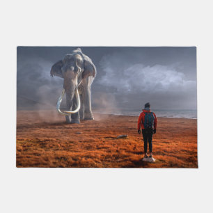 Fantasy Elephant and Man Doormat