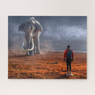 Fantasy Elephant and Man Jigsaw Puzzle