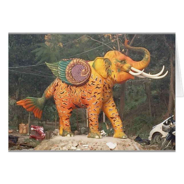 Fantasy Elephant Statue in Chiang Mai, Thailand (Front Horizontal)