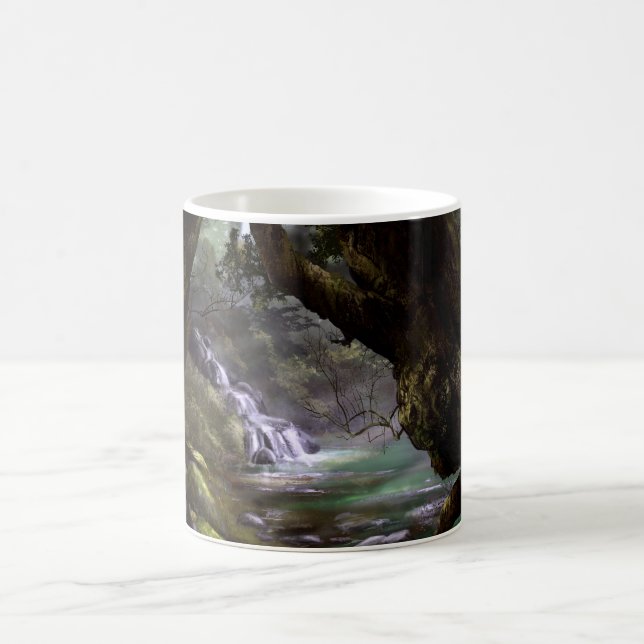 Fantasy elven forest picture / wall art coffee mug (Center)