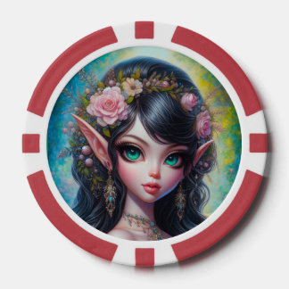 Fantasy Elven Woman Poker Chips