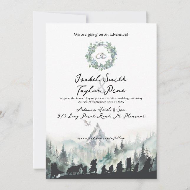 Fantasy Elvish Wedding Invitation (Front)