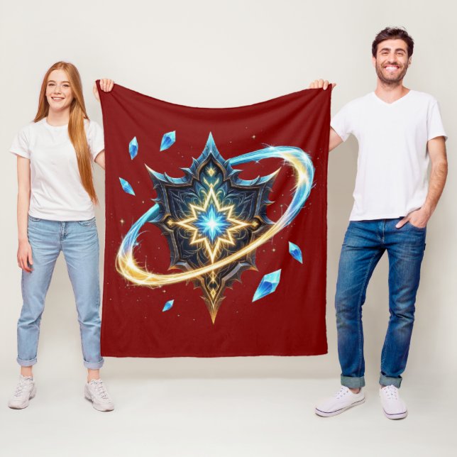 Fantasy Emblem with Floating Blades – Magical Ener Fleece Blanket (In Situ)