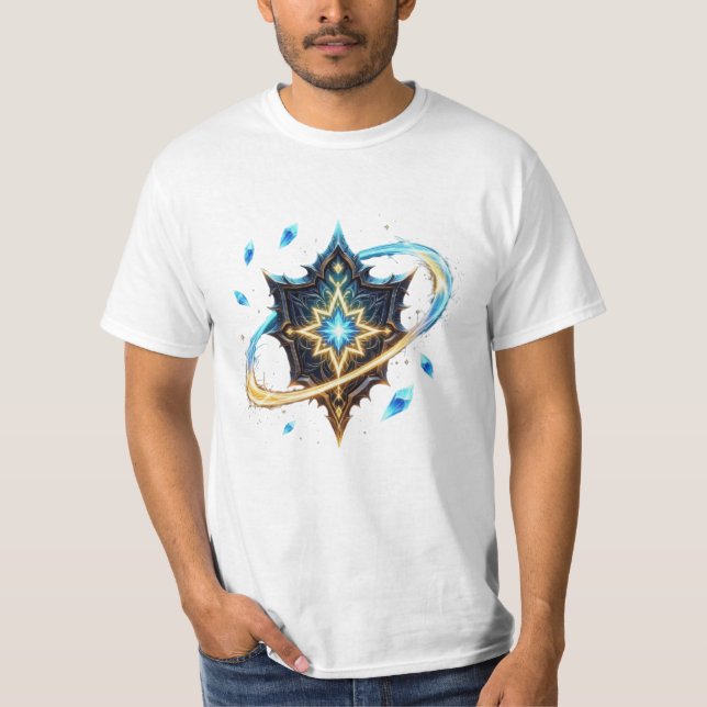 Fantasy Emblem with Floating Blades – Magical Ener T-Shirt (Front)