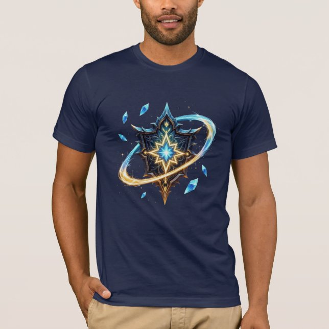 Fantasy Emblem with Floating Blades – Magical Ener T-Shirt (Front)