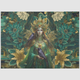 Fantasy Emerald Queens of the Forest Decoupage Tissue Paper