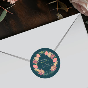 Fantasy Enchanted Floral Garden Wedding Classic Round Sticker